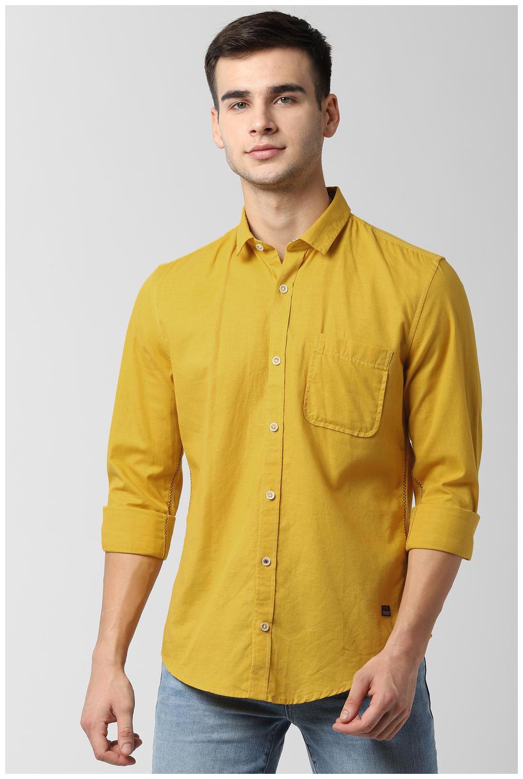 

Peter England Men Yellow Solid Super Slim Fit Casual Shirt