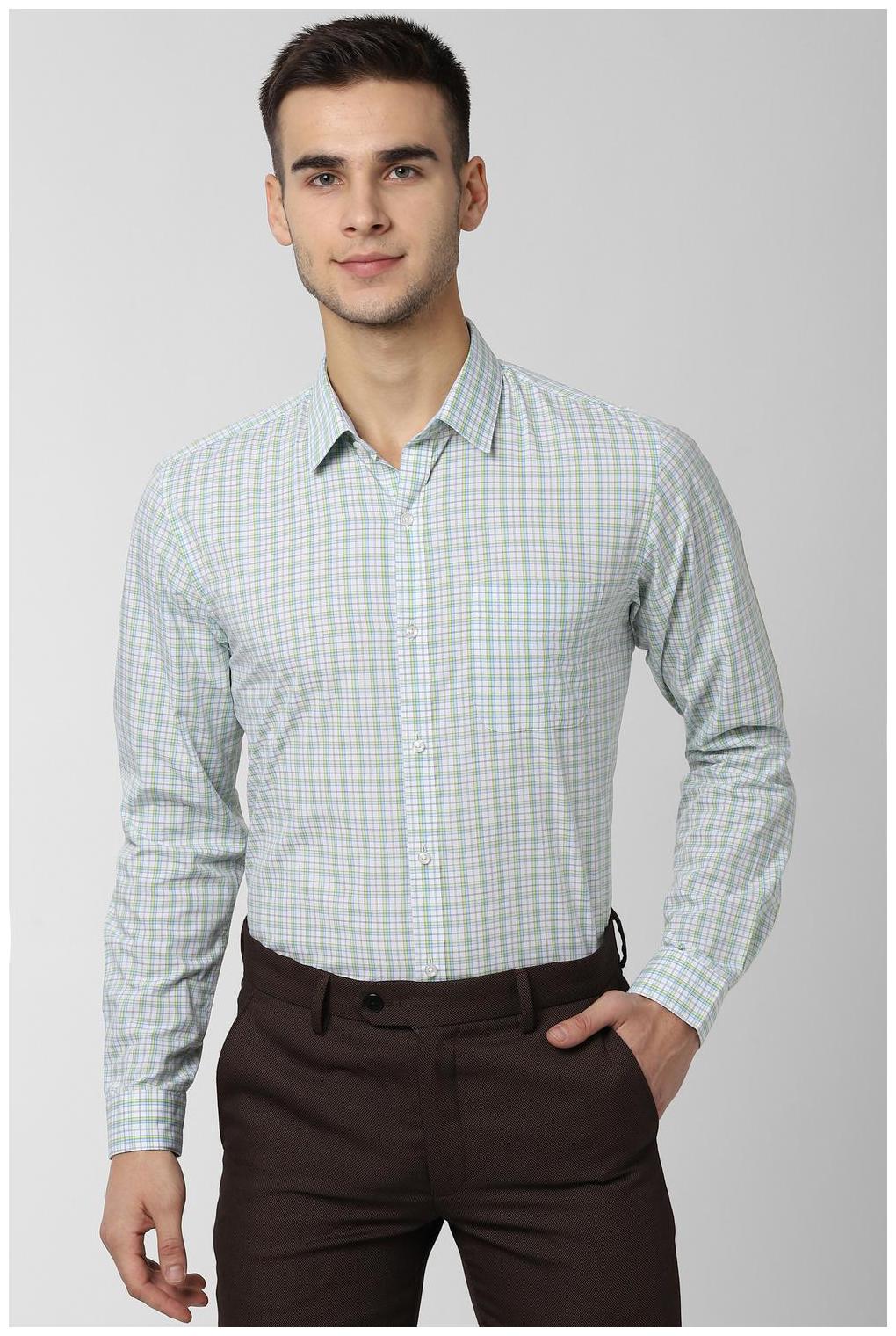 

Peter England Men Slim fit Formal Shirt - Green