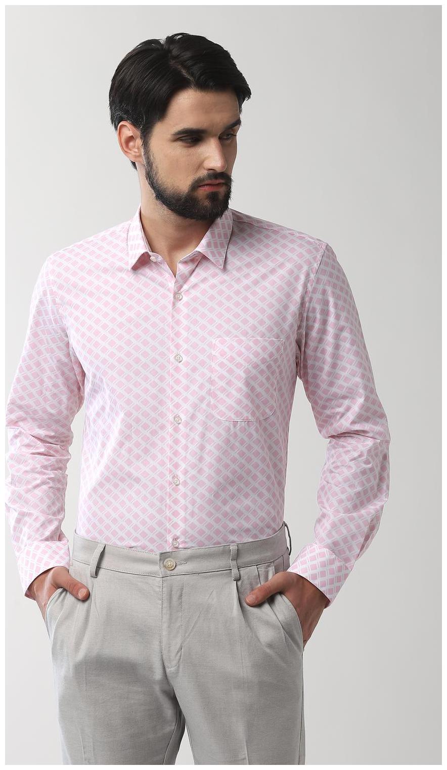 

Peter England Men Slim fit Formal Shirt - Pink