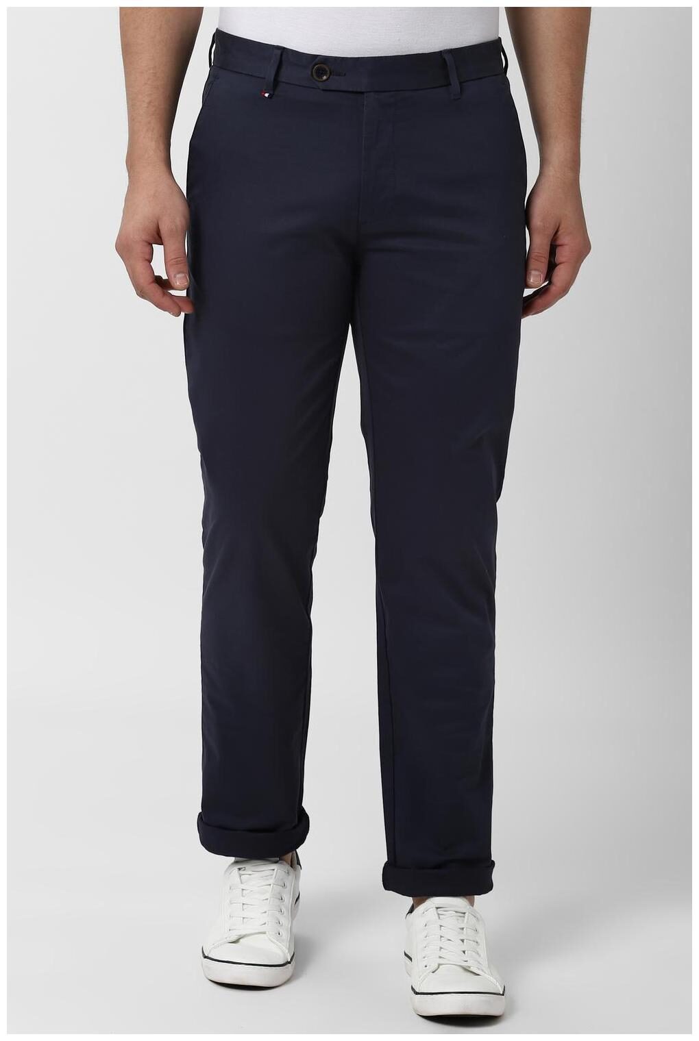 

Peter England Men Blue Solid Slim fit Regular trousers