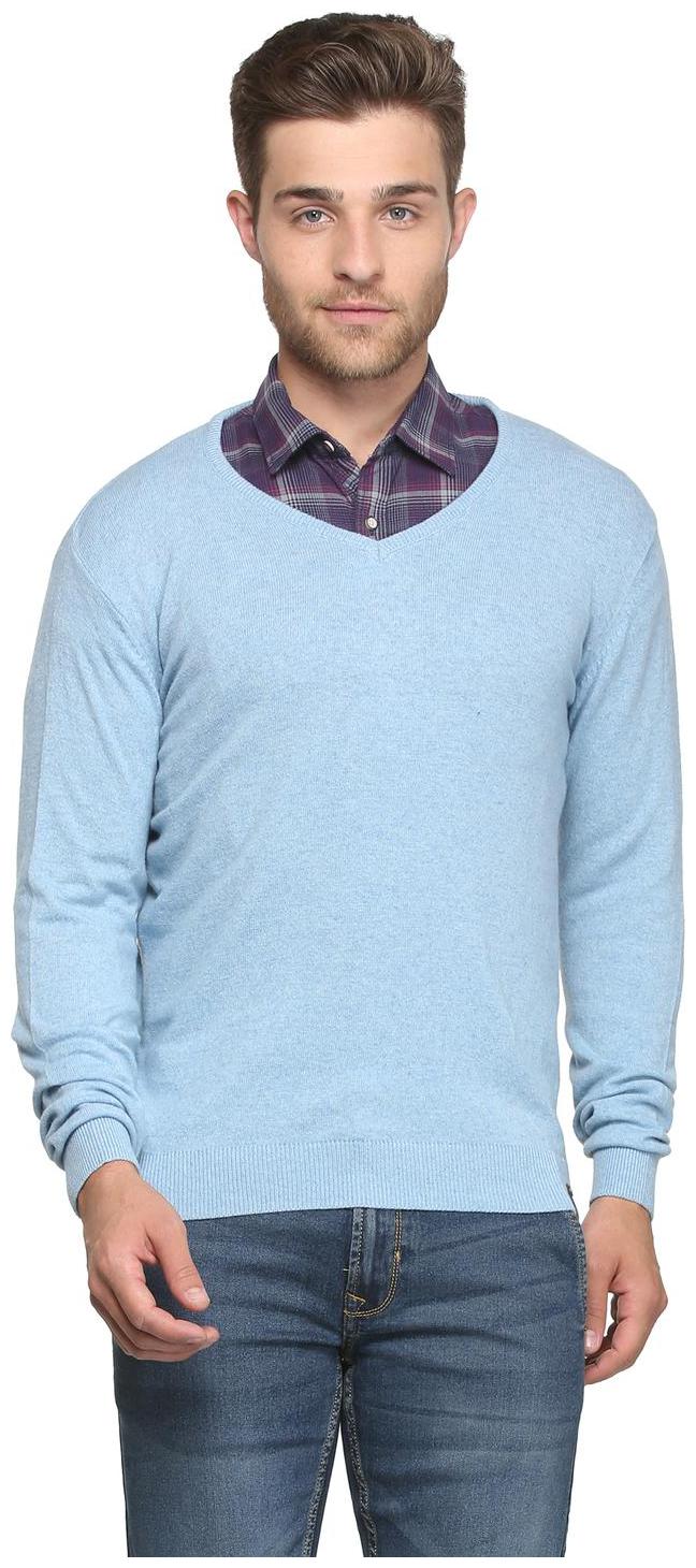 

Peter England Men Blue V neck Pullover