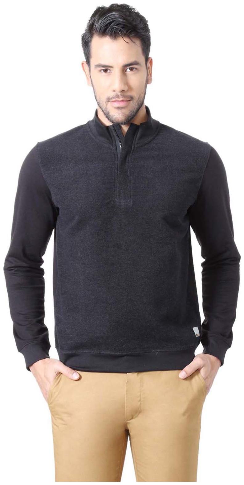 

Peter England Blended Regular Black Sweatshirt