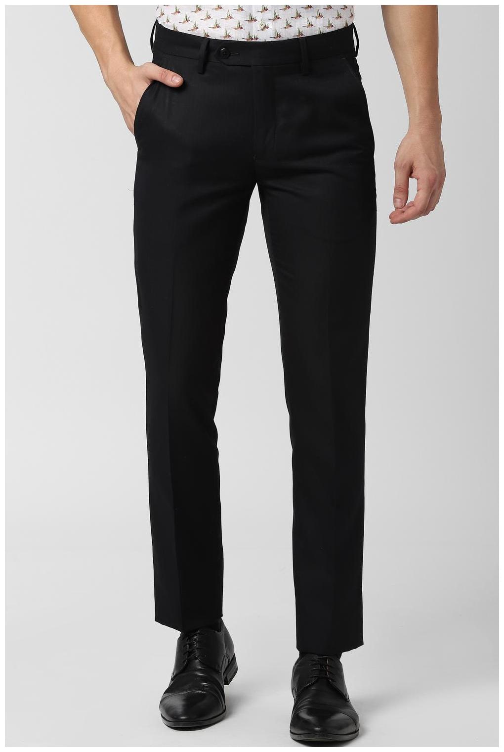 

Peter England Men Textured Slim Fit Formal Trouser - Navy Blue