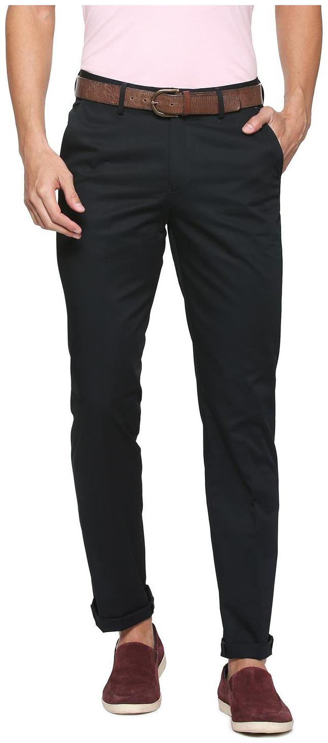 

Peter England Men Solid Slim Fit Formal Trouser - Black