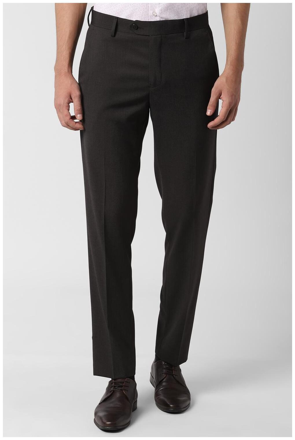 

Peter England Men Textured Slim Fit Formal Trouser - Brown
