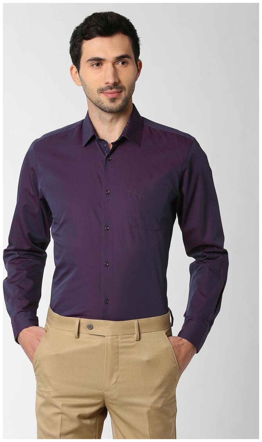 

Peter England Men Slim fit Formal Shirt - Purple