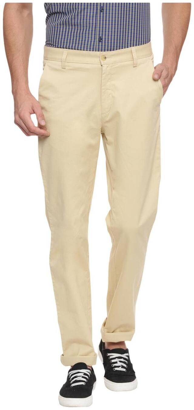 Peter England Men Beige Solid Slim fit Chinos
