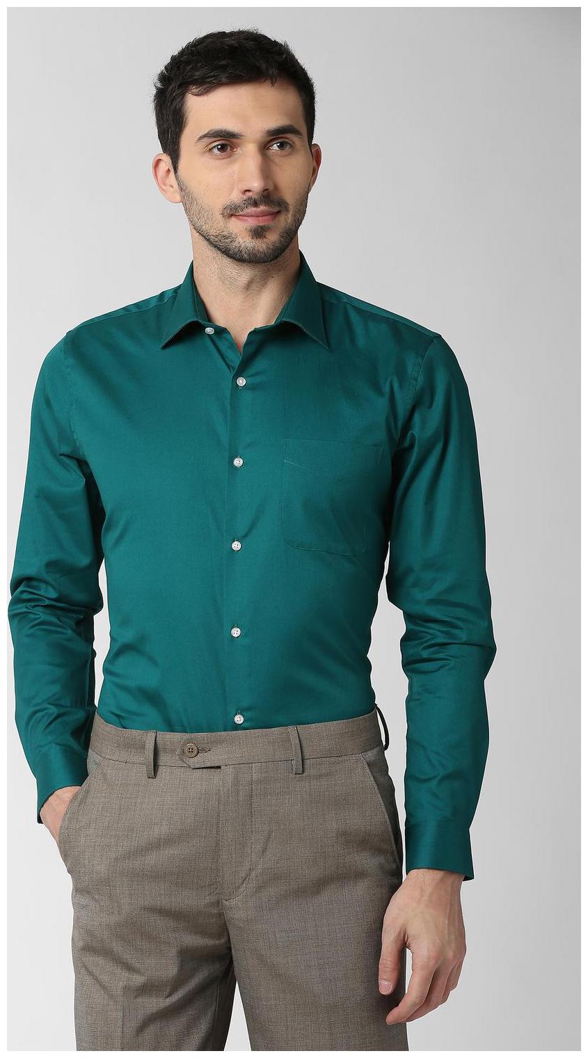 

Peter England Men Slim fit Formal Shirt - Green