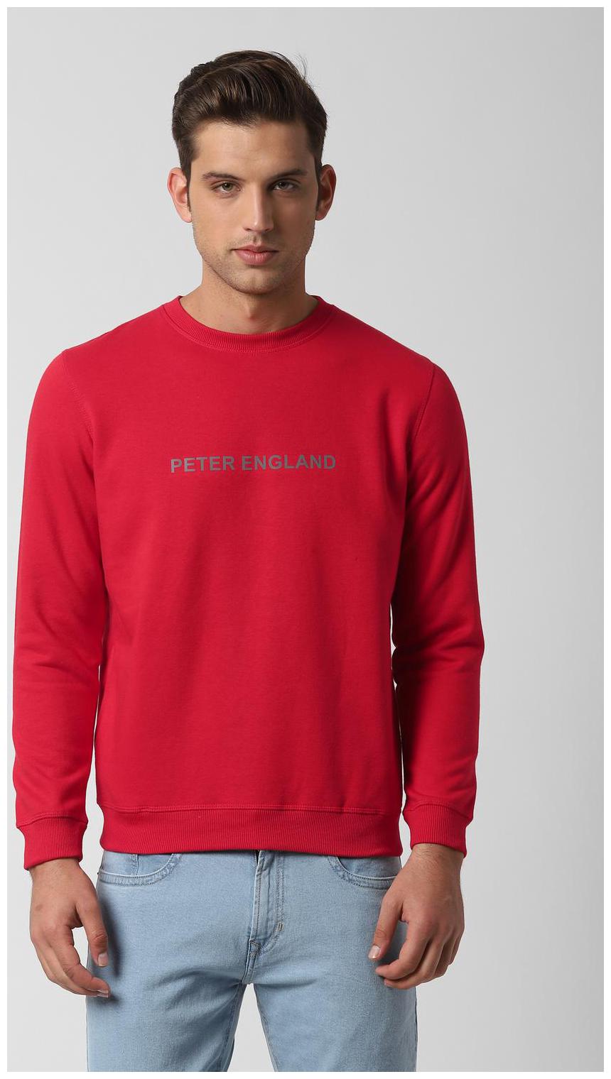

Peter England Men Red Round neck Sweatshirt