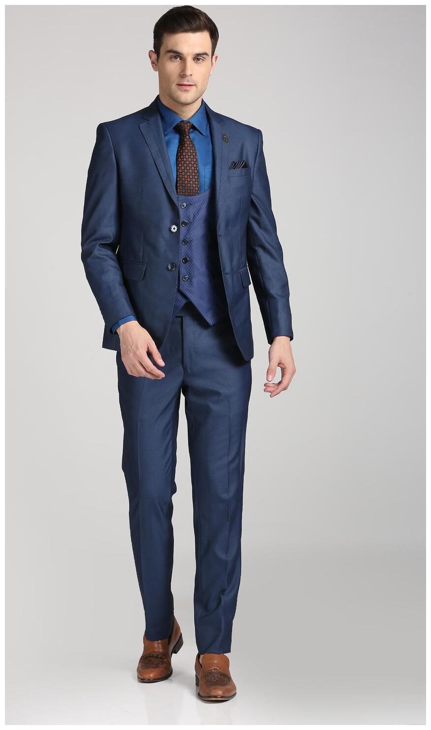 

Peter England Blue Three Piece Suit