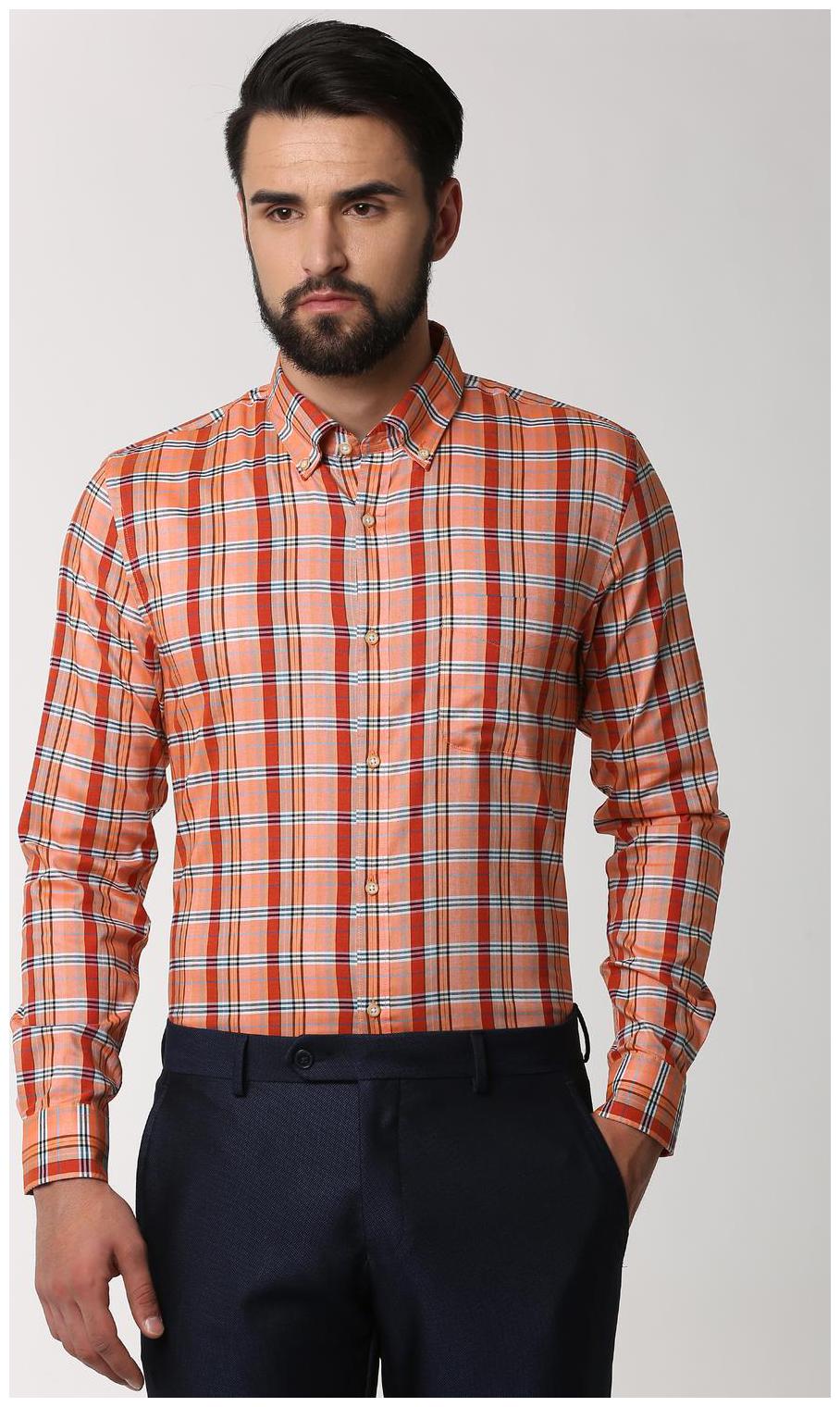 

Peter England Men Slim fit Formal Shirt - Orange