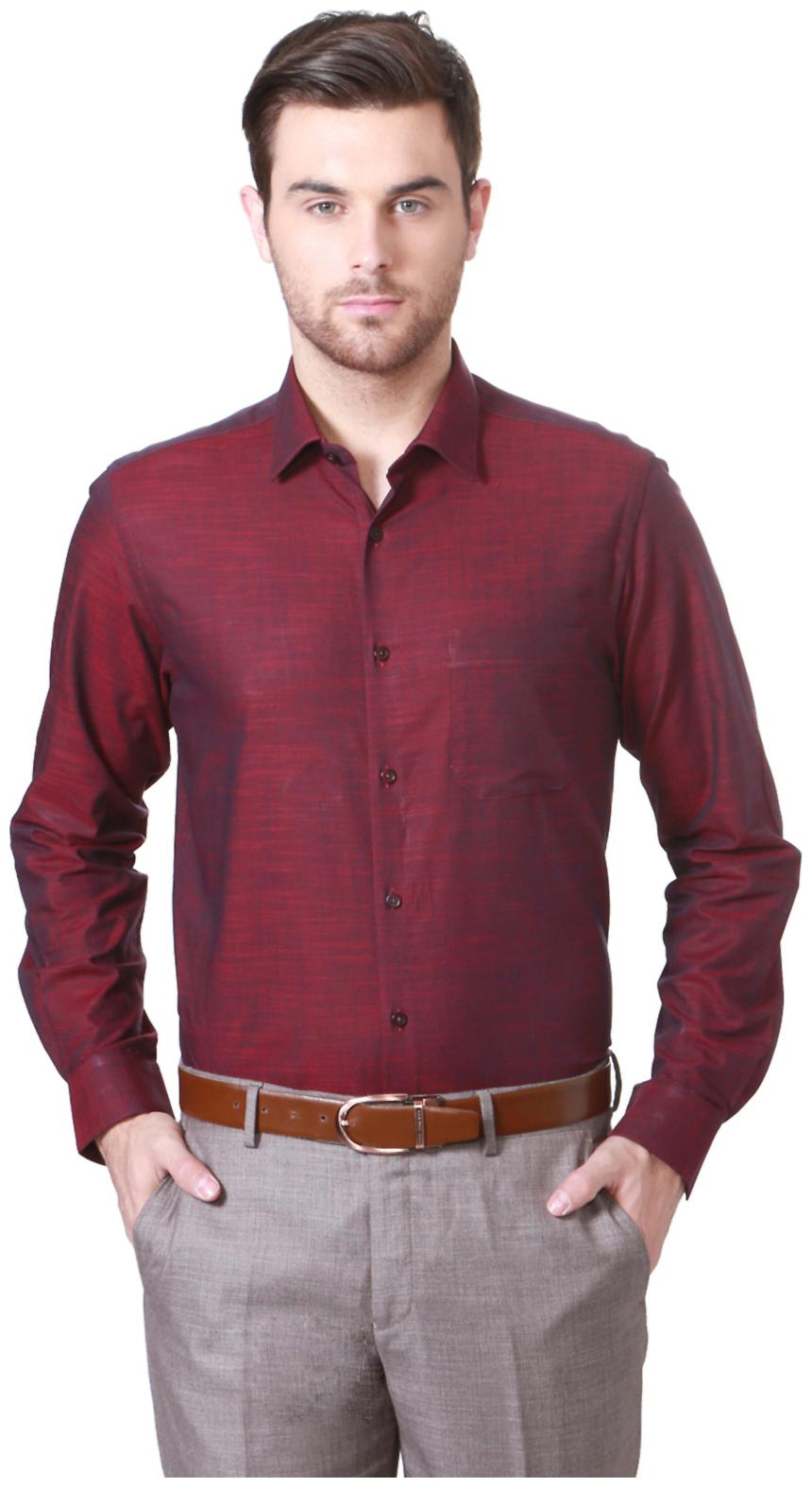 

Peter England Maroon Premium Cotton Comfort Fit Formal Shirt