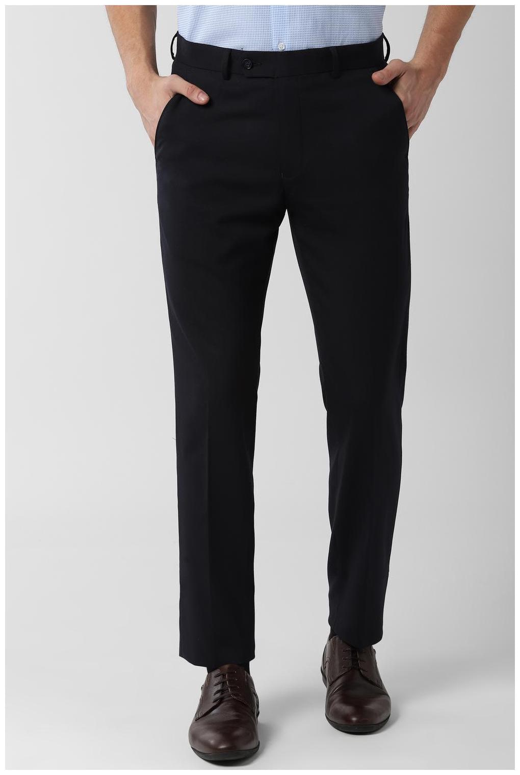 

Peter England Men Solid Slim Fit Formal Trouser - Black