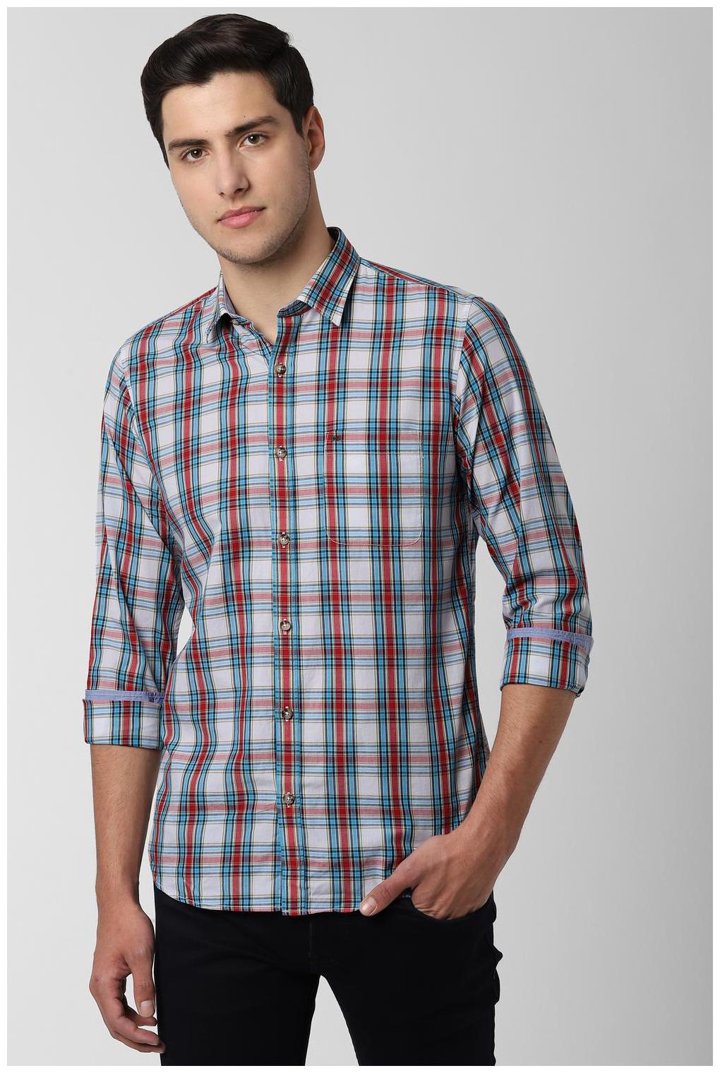 

Peter England Men Grey Checked Slim Fit Casual Shirt