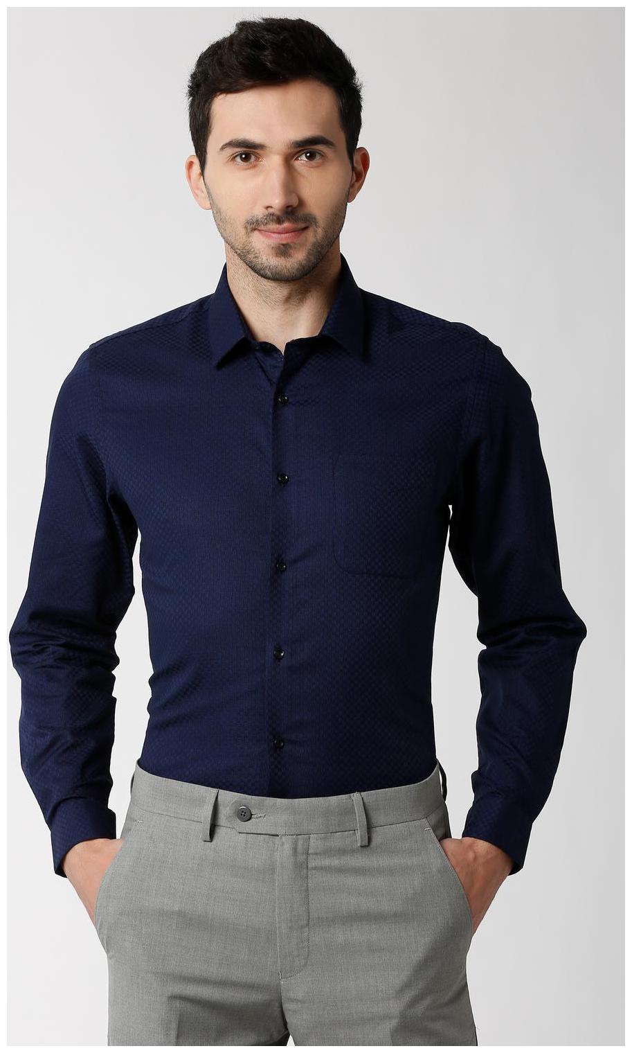 

Peter England Men Slim fit Formal Shirt - Blue