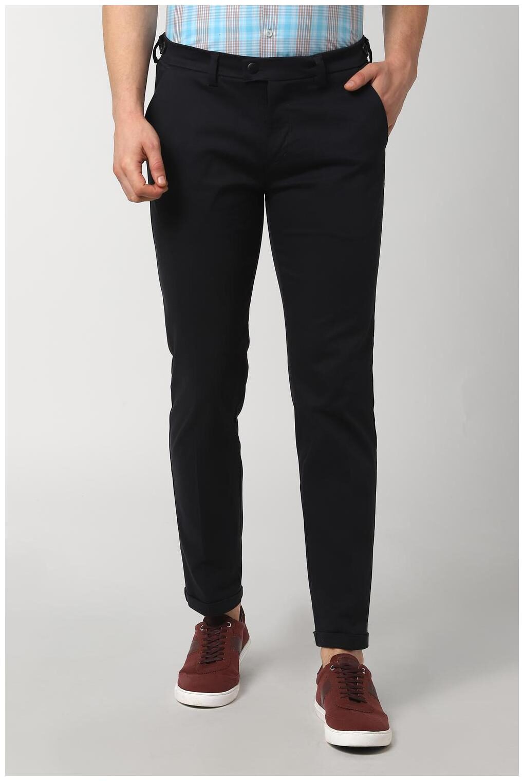 

Peter England Men Solid Slim Fit Formal Trouser - Black
