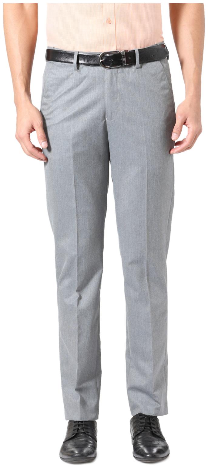 

Peter England Men Solid Slim Fit Formal Trouser - Grey