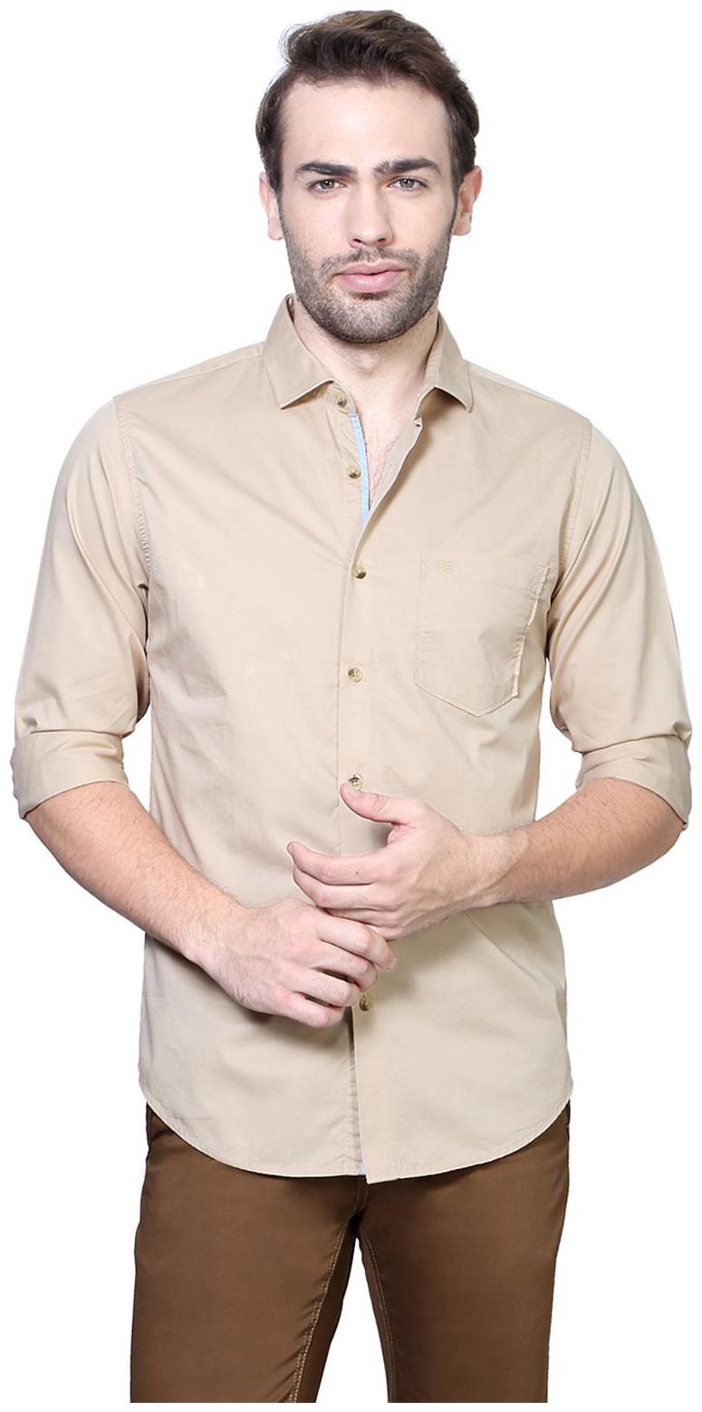 

Peter England Men Slim fit Formal Shirt - Beige