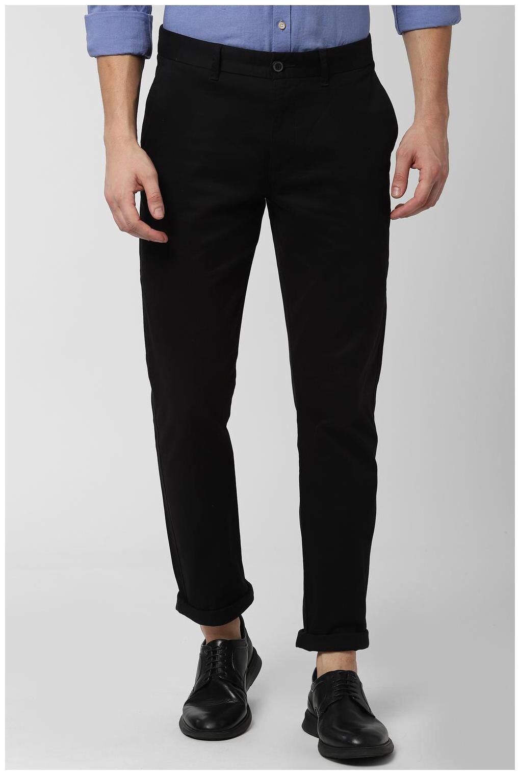 

Peter England Men Green Solid Slim fit Regular trousers