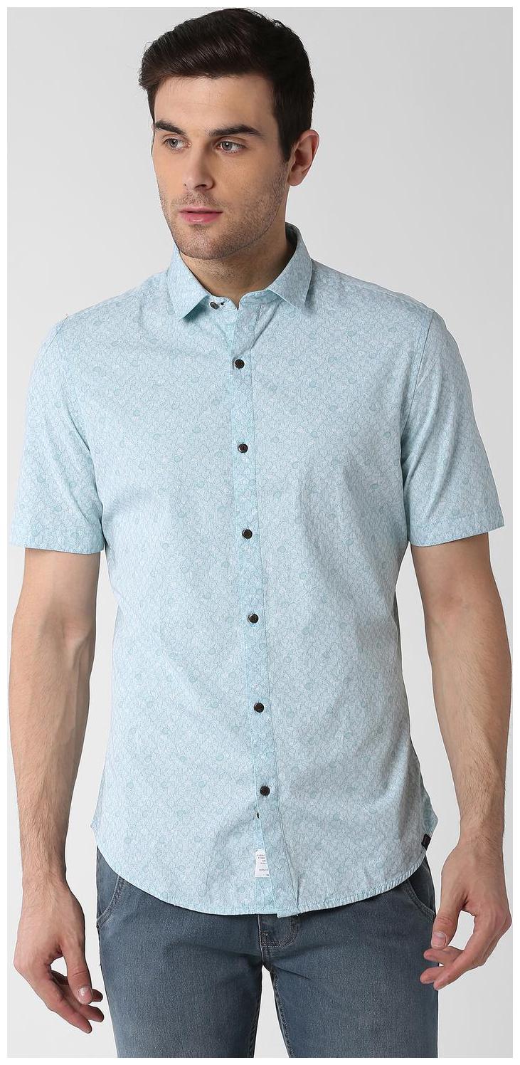 

Peter England Men Blue Printed Slim Fit Casual Shirt