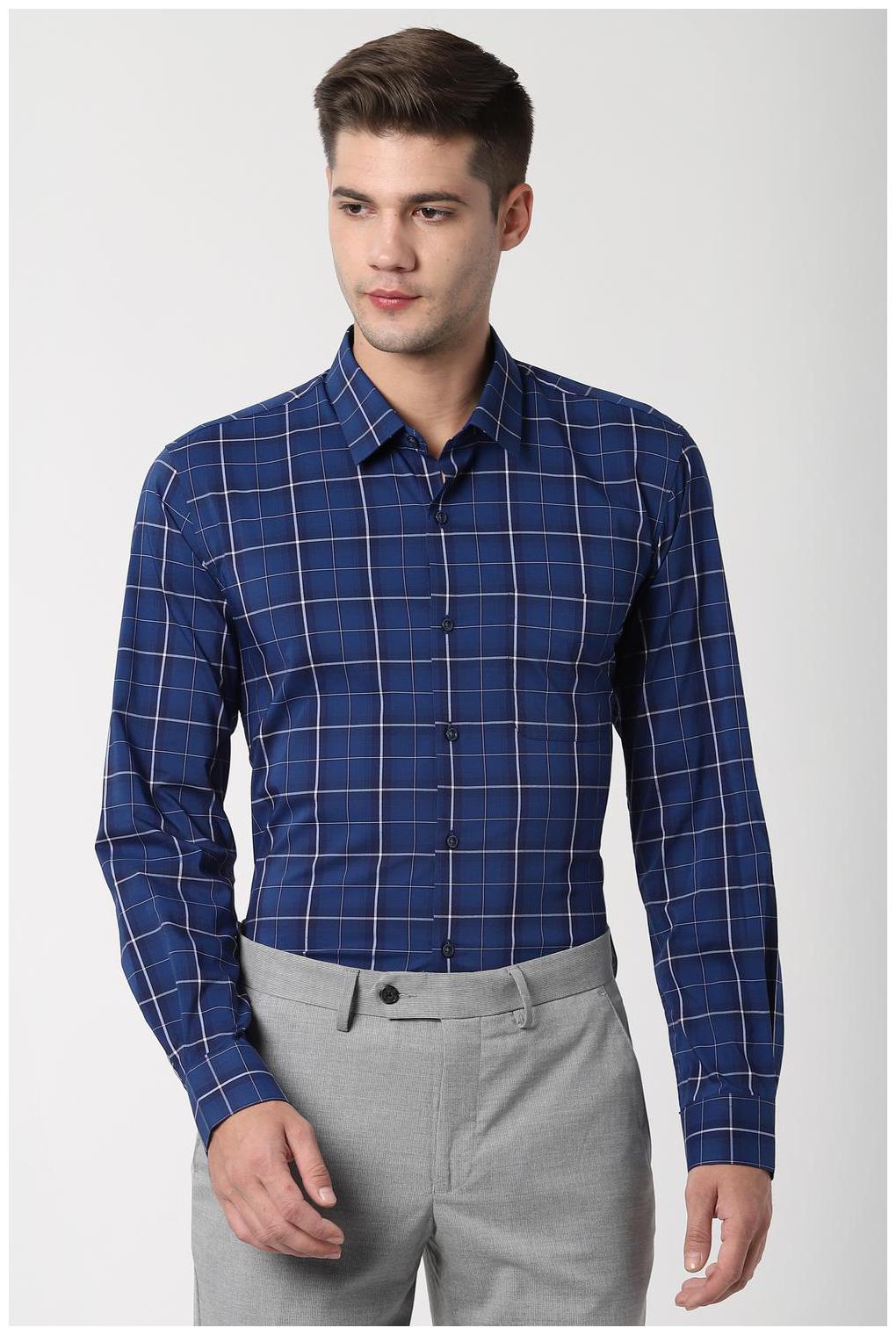 

Peter England Men Slim fit Formal Shirt - Blue