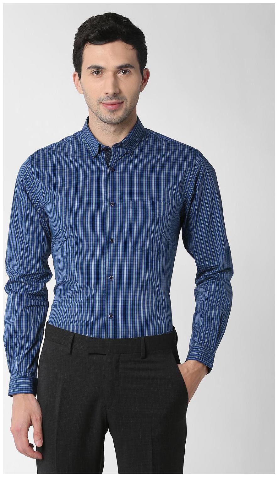 

Peter England Men Slim fit Formal Shirt - Blue