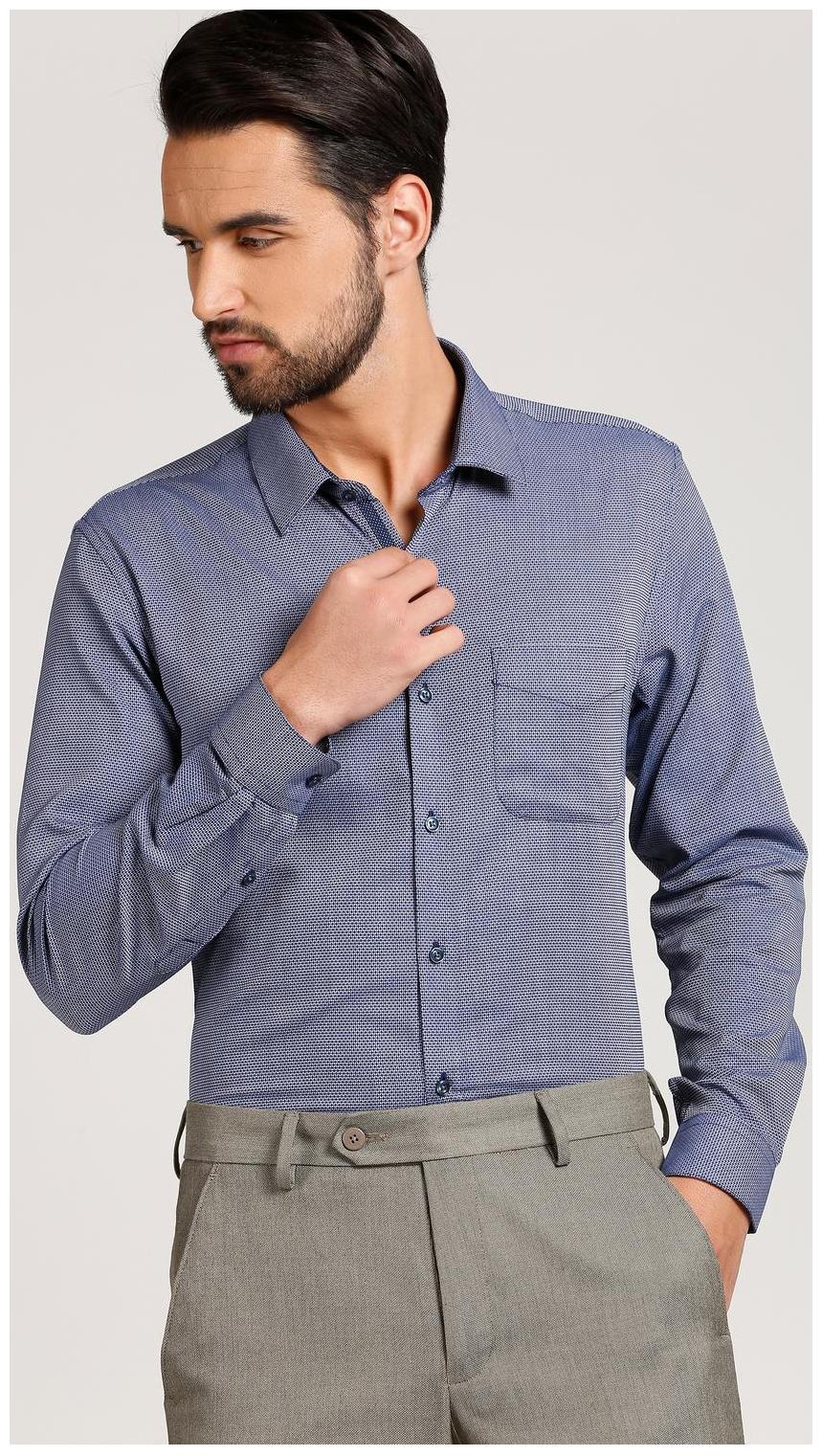 

Peter England Men Blue Solid Slim Fit Casual Shirt