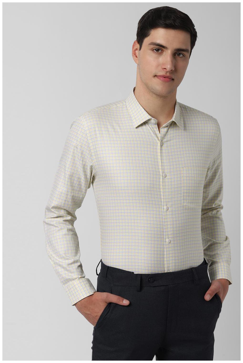 

Peter England Men Slim fit Formal Shirt - Yellow