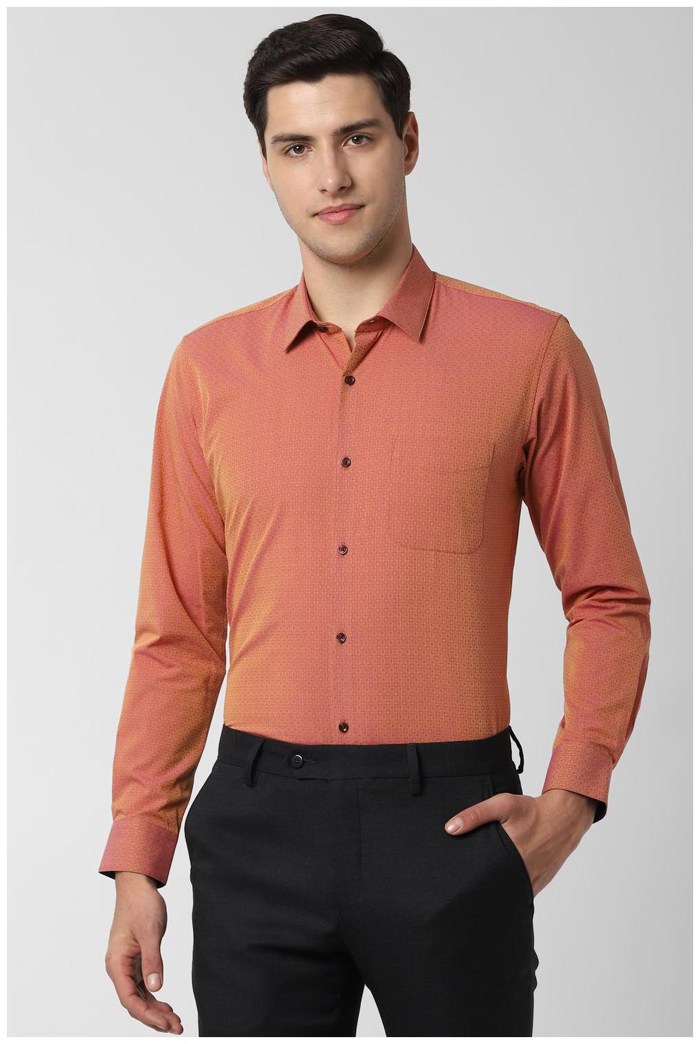 

Peter England Men Slim fit Formal Shirt - Orange