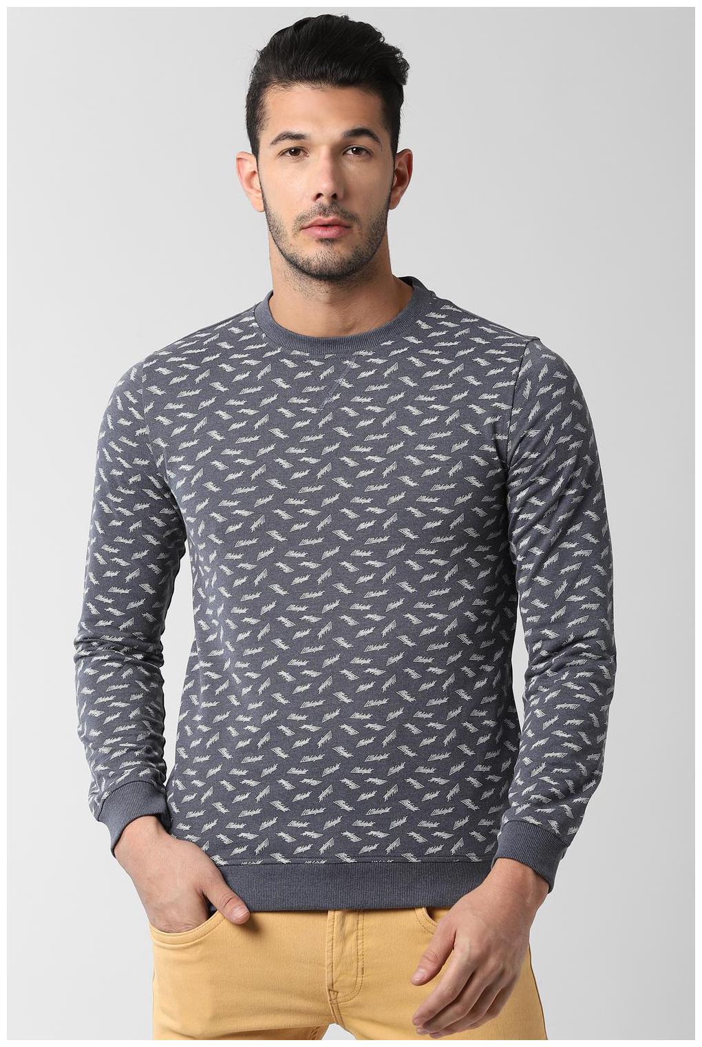 

Peter England Men Grey Round neck Sweatshirt
