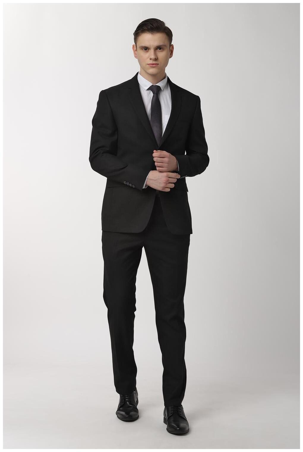 

Peter England Blended Slim Fit Suits Black