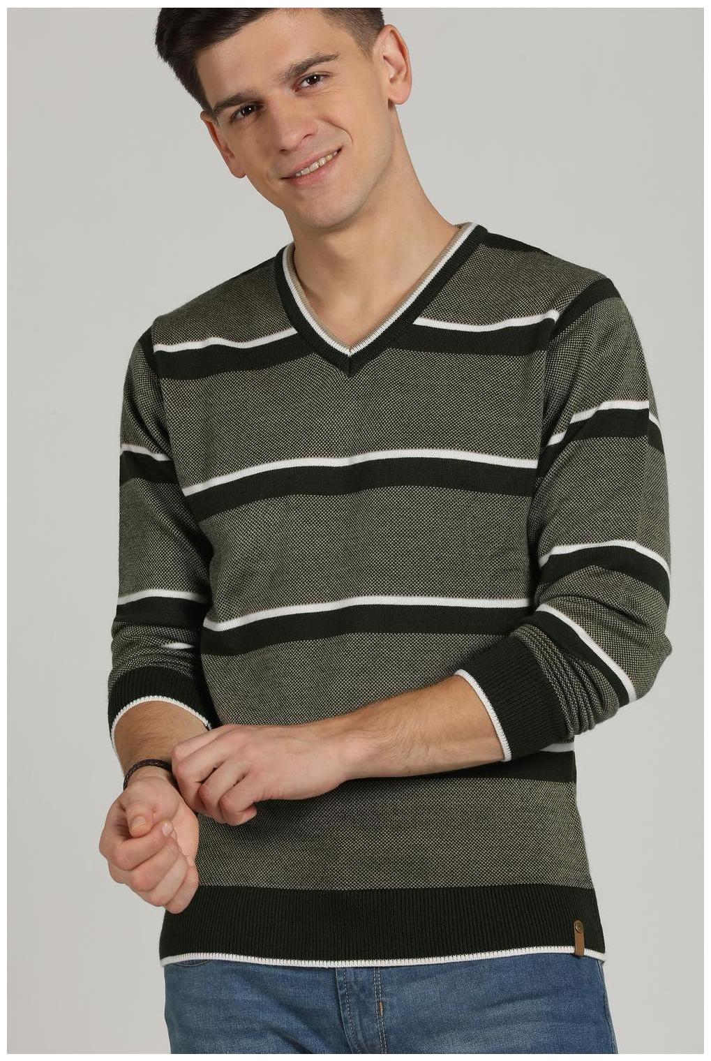 

Peter England Men Black V neck Pullover