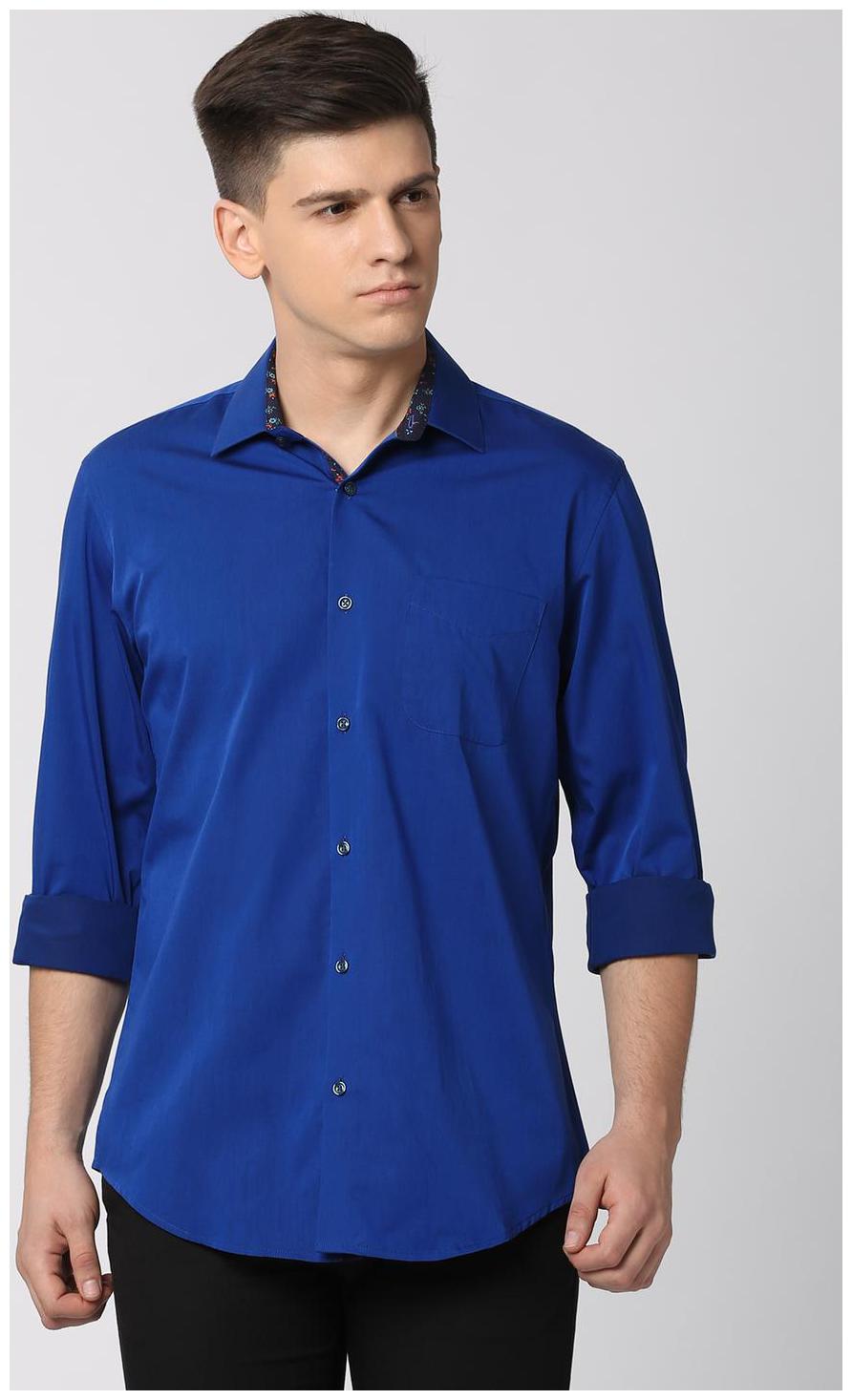 

Peter England Men Blue Solid Slim Fit Casual Shirt