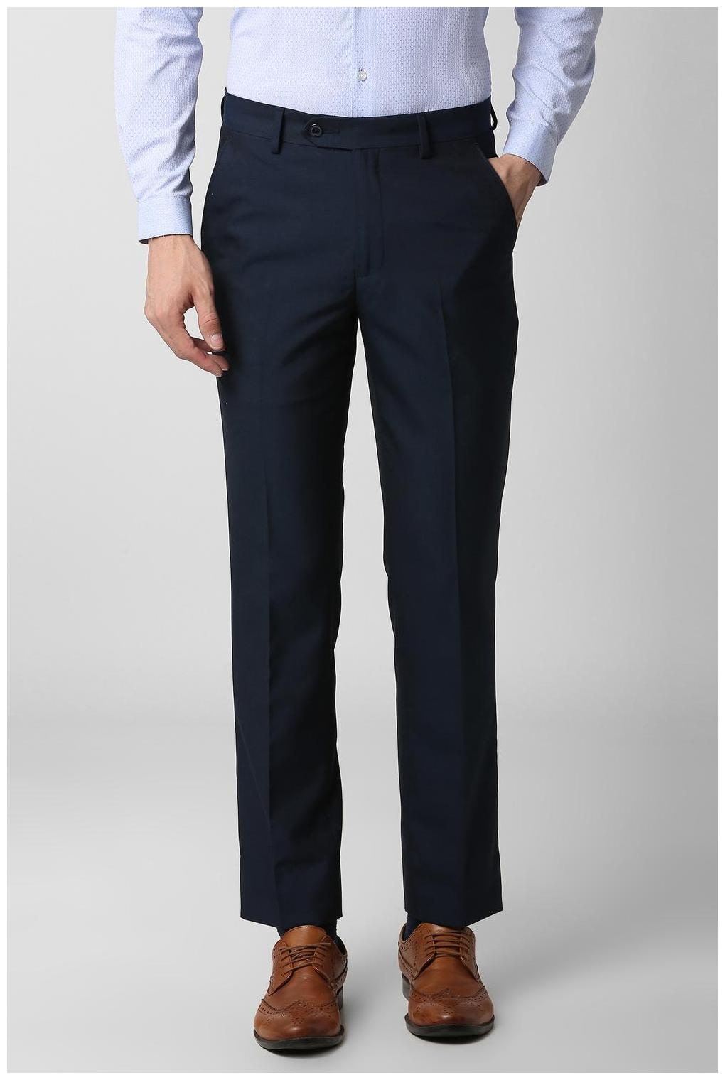 

Peter England Men Solid Slim Fit Formal Trouser - Blue