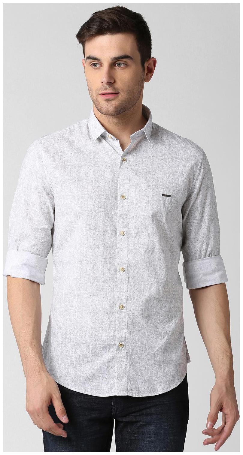 

Peter England Men White Weaved Slim Fit Casual Shirt