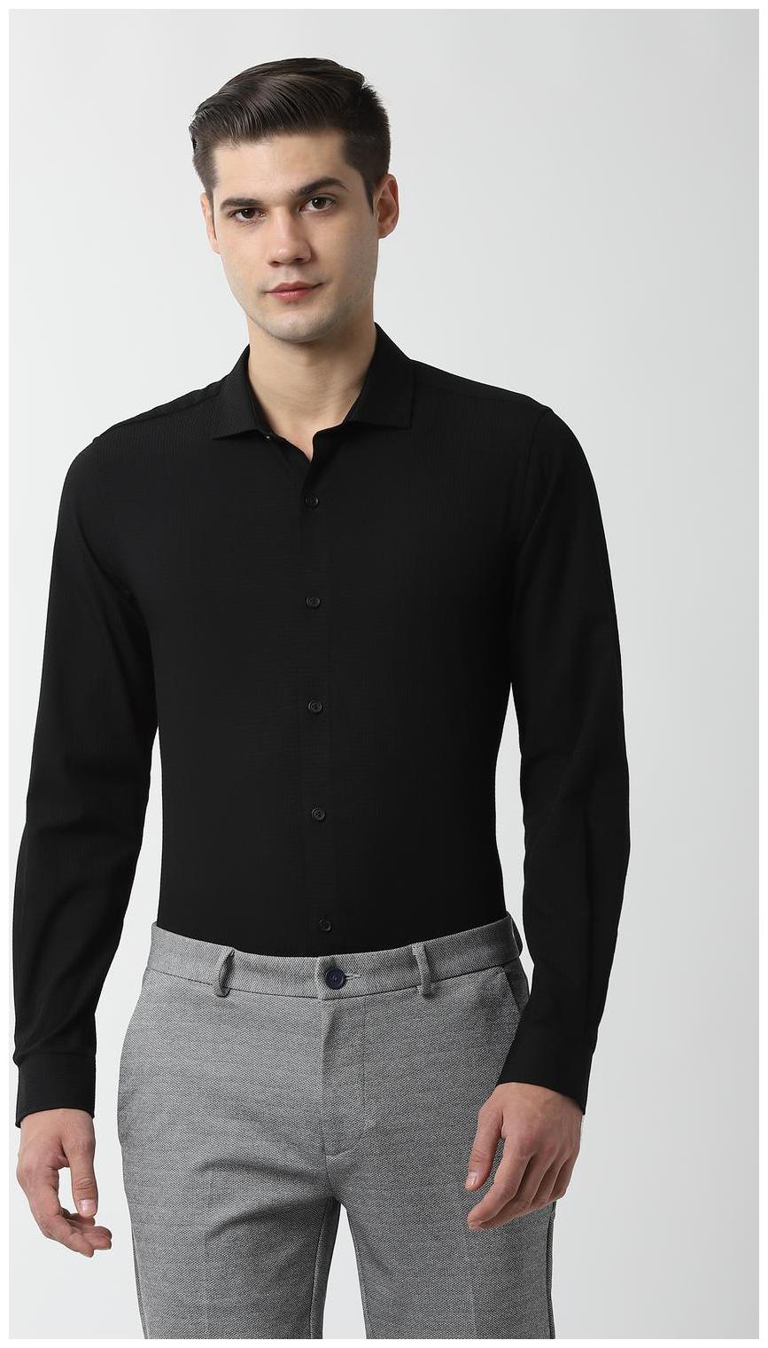 

Peter England Men Super slim fit Formal Shirt - Black