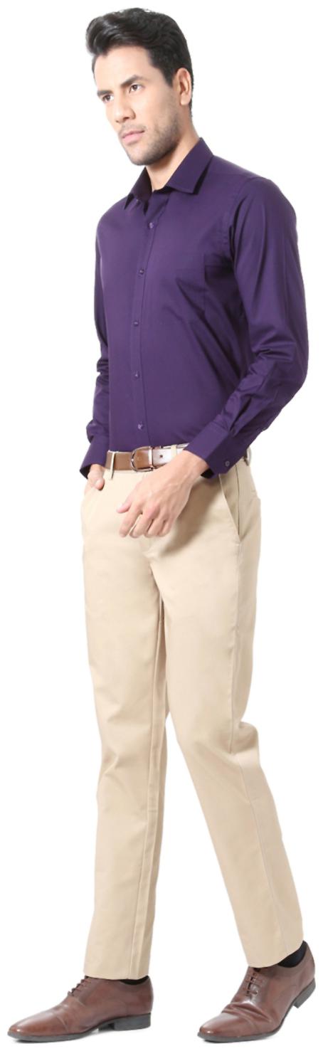 

Peter England Men Slim fit Formal Shirt - Purple