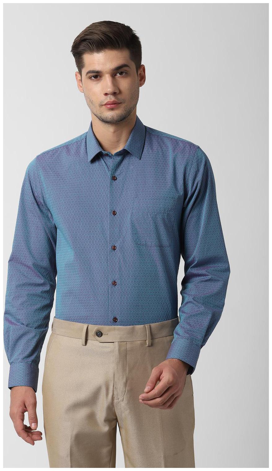 

Peter England Men Slim fit Formal Shirt - Blue