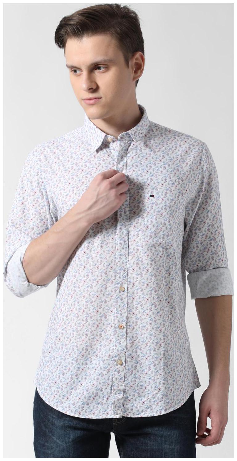 

Peter England Men White Printed Slim Fit Casual Shirt