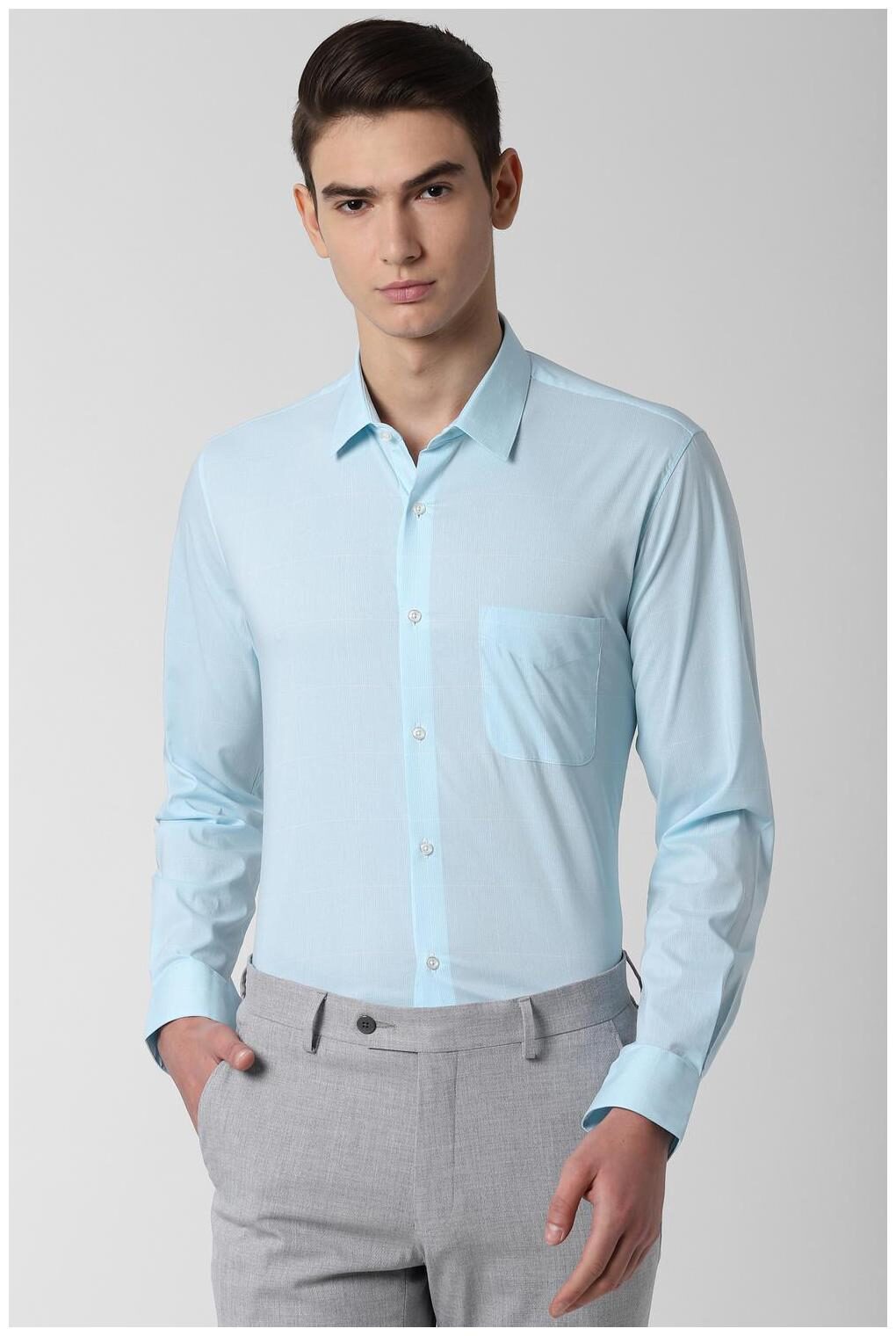 

Peter England Men Slim fit Formal Shirt - Blue