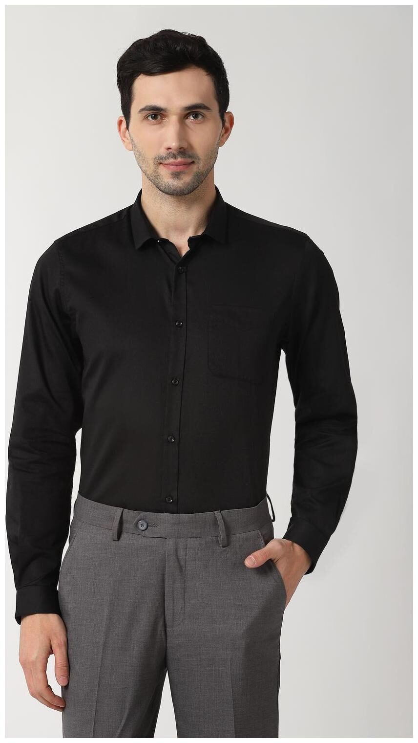

Peter England Men Slim fit Formal Shirt - Black