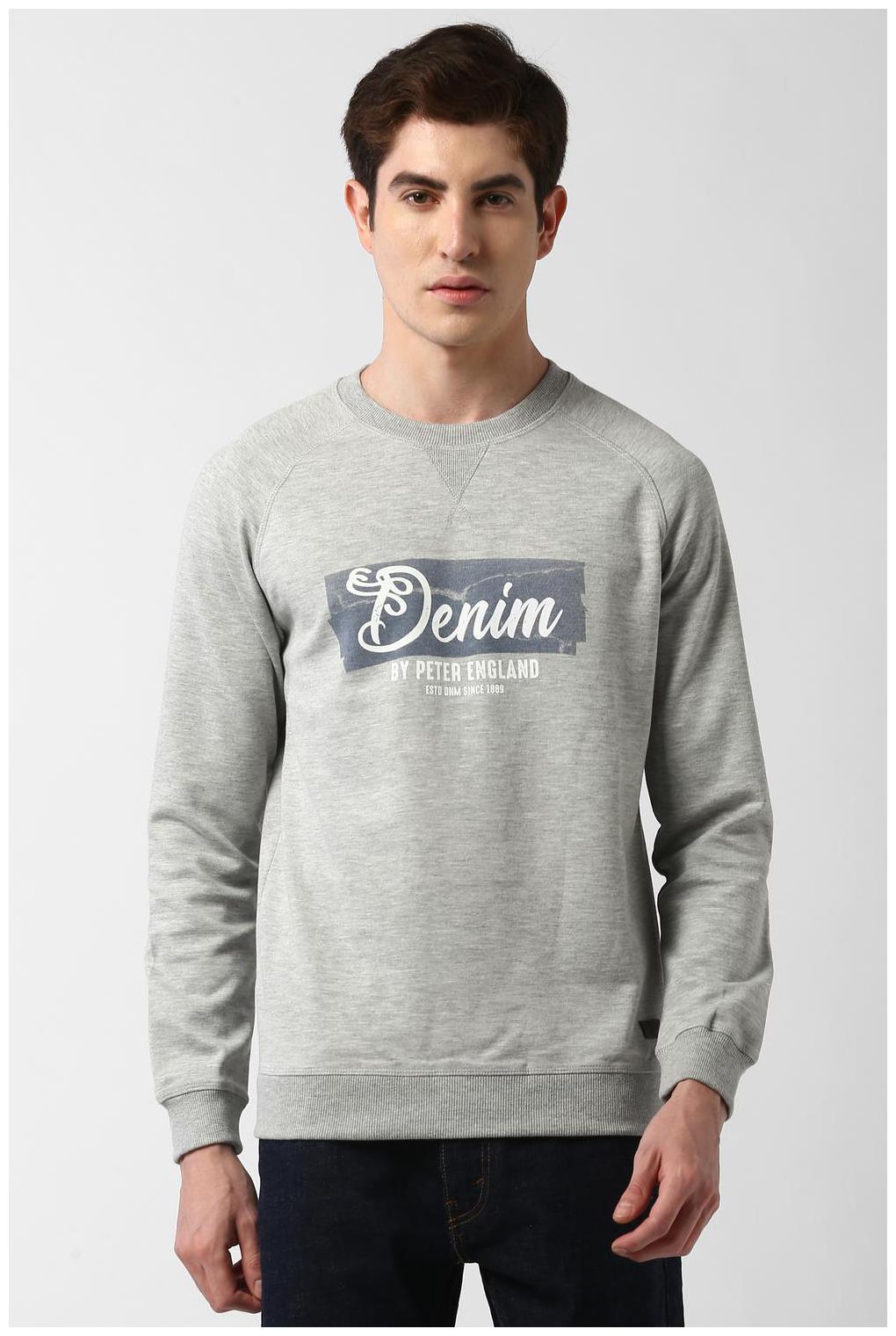 

Peter England Men Grey Round neck Sweatshirt