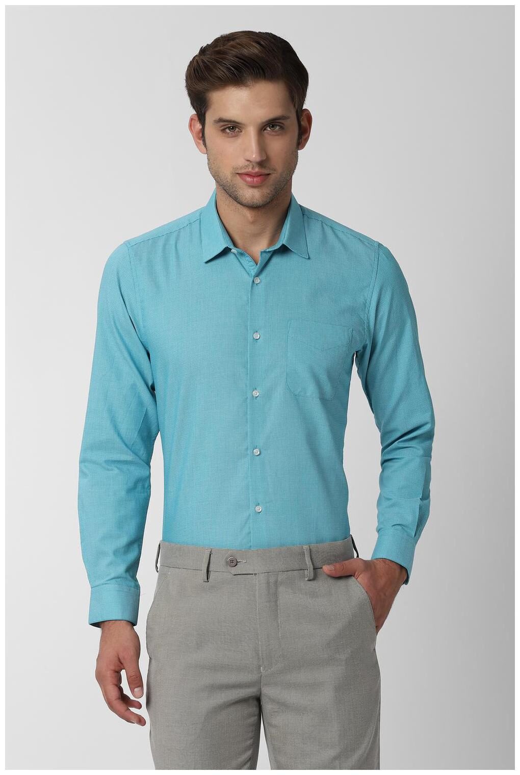 

Peter England Men Slim fit Formal Shirt - Blue