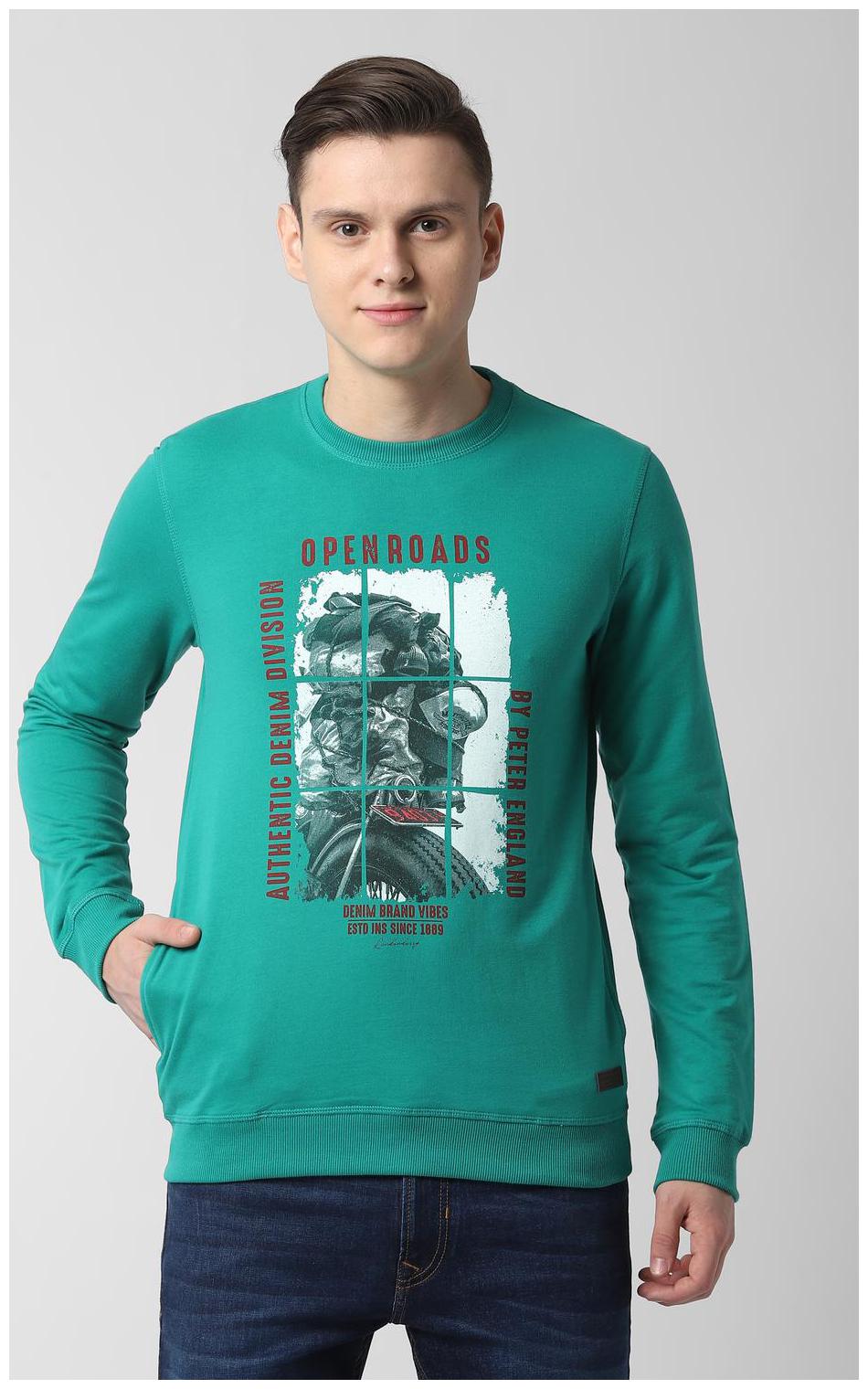 

Peter England Men Green Round neck Sweatshirt