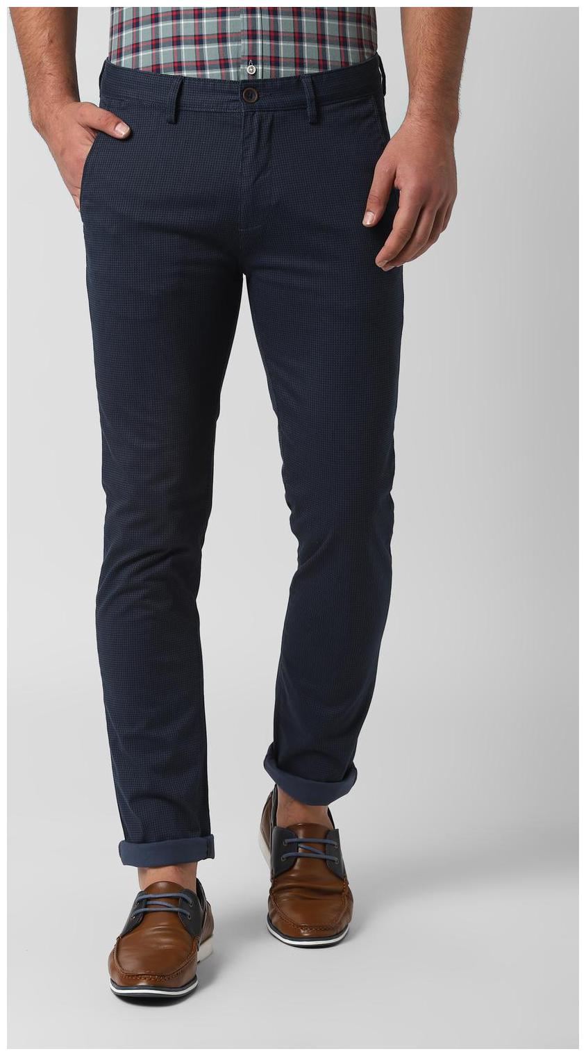 

Peter England Men CottonTRUE Trousers Blue