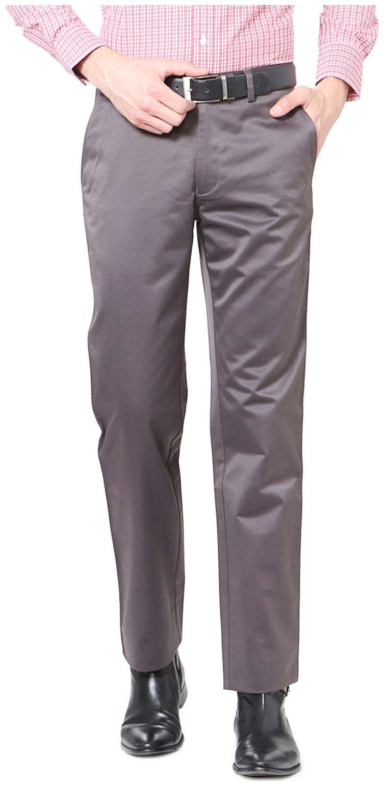 

Peter England Men Solid Tapered Fit Formal Trouser - Grey