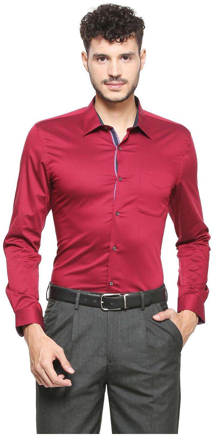 

Peter England Men Slim fit Formal Shirt - Red