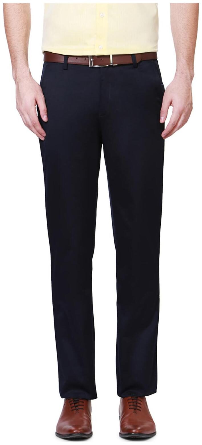 

Peter England Men Solid Slim Fit Formal Trouser - Blue
