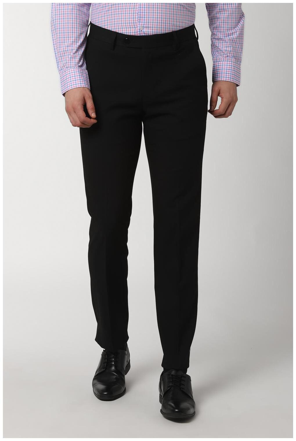 

Peter England Men Solid Slim Fit Formal Trouser - Black