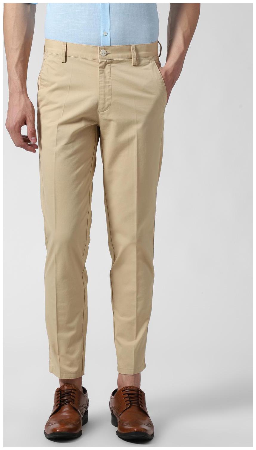 

Peter England Men Solid Slim Fit Formal Trouser - Cream